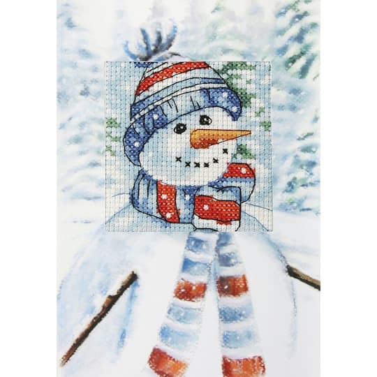 Orchidea Complete Counted Cross Stitch Kit - Greetings Card Snowman